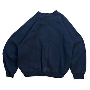 Vintage Hanes Sweatshirt XL Navy Blue Blank Crewneck Raglan Pullover 90s Mens